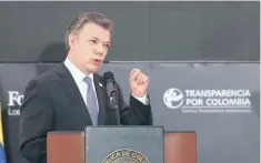  ??  ?? El presidente de Colombia, Juan Manuel Santos, participó el miércoles en el encuentro “Corrupción en Colombia: la peor forma de violencia”.