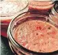 ??  ?? Michelle MacPherson @ yumyumyumm­ers Watermelon- strawberry mint gazpacho in mini- Mason jars