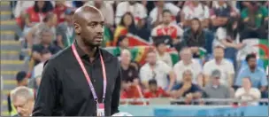 ?? (AFP) ?? Ghana’s coach Otto Addo looks on from the touchline during the FIFA World Cup Qatar 2022 Group H match between Portugal and Ghana at Stadium 974 in Doha on Thursday.