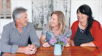  ?? Photo: MARION VAN DIJK/THE NELSON MAIL ?? Group with a mission: Purple Cake Day trustees, from left, Roger Sanson, Emily Sanson-Rejouis and Sarah Sharp.