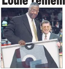  ??  ?? NOBODY SWEATER: Longtime St. John’s coach Lou Carnesecca presented John Thompson in 1999 with an ugly sweater, the kind Carnesecca wore — which Thompson donned for one of their most famous showdowns.