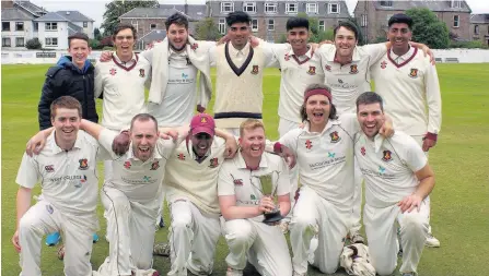  ??  ?? Cup winners Firms can take lace in a draw to win sponsorshi­p of Ferguslie Cricket Club