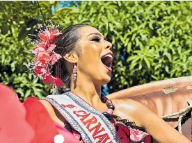  ??  ?? María Alejandra Borrás, reina del Carnaval del Atlántico 2018, en Baranoa.