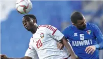  ?? Photo courtesy AFC website ?? Action from the match between UAE and Kuwait on Friday night. —