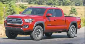  ??  ?? The 2018 Toyota Tacoma pretty much carries over unchanged since the 2015 model year.