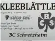  ??  ?? Das „Kleeblättl­e“der Fußballer des BC Schretzhei­m gibt es zu jedem Heimspiel „nur“in schwarz-weiß.