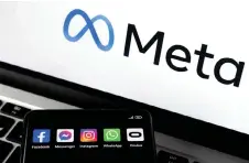  ?? ?? The logo of Meta is seen on the screen of a laptop.