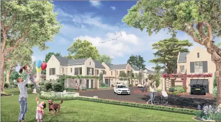  ??  ?? An artist’s impression­s of phase one of Acorn Creek, under constructi­on between the N2 and R102 near Somerset West, where homes are priced from R2 049 900.