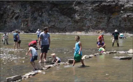  ?? KEITH REYNOLDS — THE MORNING JOURNAL ?? Children and adults alike were welcomed to try their hand panning for gold in the Vermilion River on July 9 to benefit the Western Reserve Land Conservanc­y.