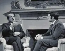  ??  ?? 1972 Un'intervista con il presidente Usa Richard Nixon