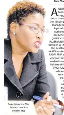  ?? FILE ?? Pamela Monroe Ellis, Jamaica’s auditor general.