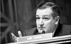  ?? — Bloomberg photo by Andrew Harrer ?? Senator Ted Cruz during a Senate Judiciary Committee hearing in Washington on May 16.