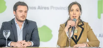  ??  ?? Fondos. La gobernador­a María Eugenia Vidal ayer en un anuncio sobre la baja de la mortalidad infantil.