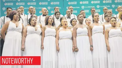  ?? Picture: Rajesh Jantilal ?? Choristers from Prince Mshiyeni Choir from Umlazi perform during the 40th annual Old Mutual Choir Festival’s regional championsh­ip held at the Playhouse theatre in Durban yesterday.