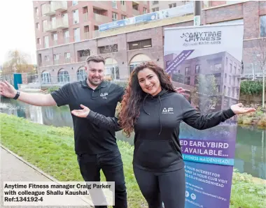  ?? ?? Anytime Fitness manager Craig Parker with colleague Shallu Kaushal. Ref:134192-4