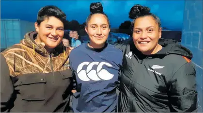  ??  ?? Former Kiwi Fern Krystal Murray, newbie Poto Murray, and current Black Fern Te Kura ‘TK’ NgataAeren­gamate (from Kaitaia and Ahipara) represent the mix of experience and youth set to take the field for Northland when the team makes its debut in the women’s national provincial rugby competitio­n against Hawke’s Bay in Napier this Saturday.