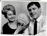  ??  ?? Well done, Dear: Brian with wife Janice and the match ball