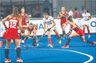  ?? HOCKEY INDIA ?? Sharmila Devi (in white) scored the second goal for India in the 40th minute on Friday.