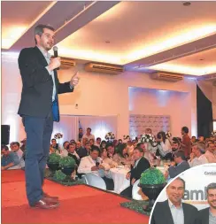  ?? PRENSA CAMBIEMOS ?? MISIONES. Peña lideró el jueves la cena en la provincia norteña. Estuvo junto a los candidatos Schiavoni y Pastori.