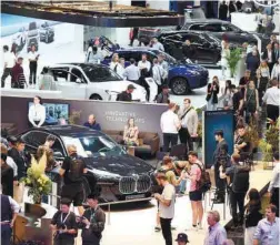  ?? REUTERSPIC ?? View of some exhibits ahead of today’s official opening of the 2023 Munich Auto Show IAA Mobility. –