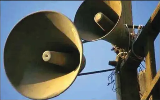  ??  ?? Loud speakers such as these cause noise pollution