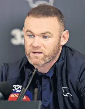  ??  ?? Big ambitions: Wayne Rooney is taking his first steps in coaching with Derby