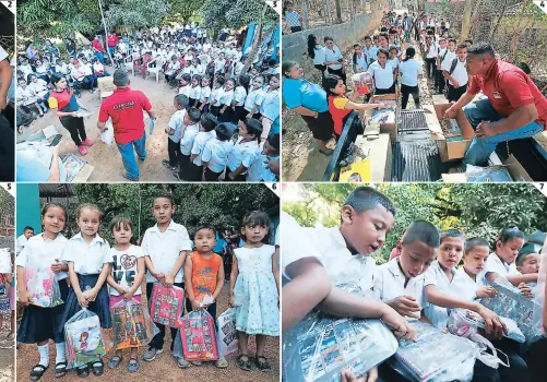  ?? FOTOS: JIMMY ARGUETA ?? HERALDO. (3) A nuestra llegada, los alumnos se ordenaron para adquirir los kits. (4) Con muchas ansias, los estudiante­s se fortimidez, los más peques fueron captados por la cámara de este rotativo. (6) La curiosidad por apreciar sus útiles inundó a cada niño.