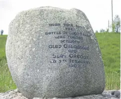  ?? ?? ↑ A stone marking the location of the Battle of Glen Fruin