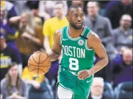  ?? Andy Lyons / Getty Images ?? The Celtics’ Kemba Walker in action against the Indiana Pacers in March.