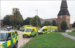  ??  ?? Ambulances and police were called to St Mary the Virgin Church in Willesboro­ugh after a bell ringer suffered a heart attack on Sunday. Right, the Rev John MacKenzie