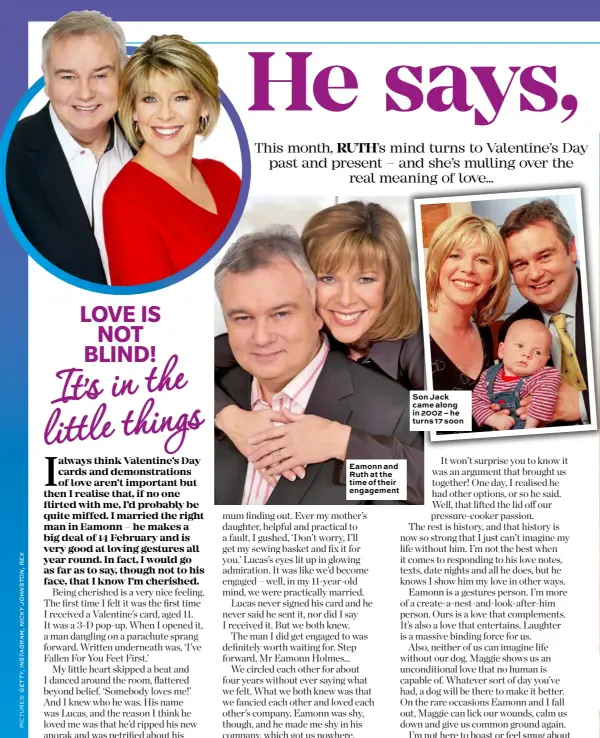  ??  ?? Appetite for a new you? Eamonn and Ruth at the time of their engagement Son Jack came along in 2002 – he turns 17 soon