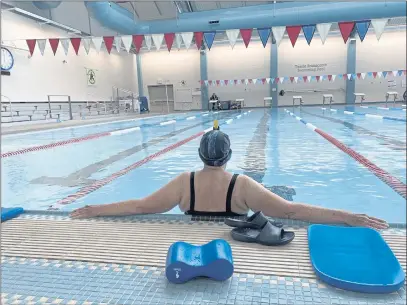  ?? ROBIN EPLEY — ADVOCATE-NEWS ?? The pool is open again at Fort Bragg’s C.V. Starr Center. The building has been closed since the start of the pandemic, more than 16 months ago.