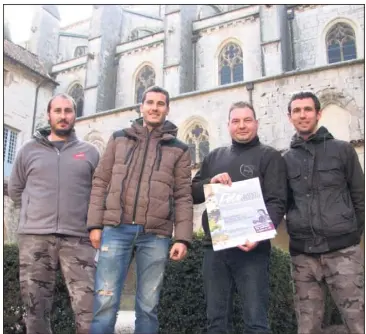  ?? (Photo G. J.) ?? Laurent Audiffren, Quentin Lang, Arnaud Degioanni et Nicolas Dormont sont à la manoeuvre depuis le mois d’octobre, sollicitan­t les partenaire­s et sponsors de la e fête de la Saint-Vincent maximinois­e.