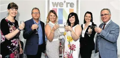  ?? Photograph: Colin Rennie ?? CHEERS: From left, Susan Adams, Trevor Hart, Ashley Wilson, Victoria Withy, Audrey Michie and Ian Sinclair.