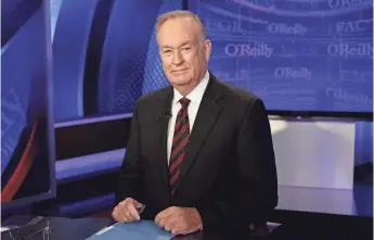  ?? RICHARD DREW, AP ?? The abrupt dismissal Wednesday of host Bill O’Reilly ends the Fox News star’s 21 years at the helm of The O’Reilly Factor.