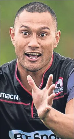  ?? SNS. Picture: ?? Robbie Fruean, a former Junior All Black, has undergone both minor and major surgery to address a heart problem, so has a sense of perspectiv­e as he settles into a new role with Edinburgh.