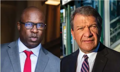  ?? ?? Jamaal Bowman, left, and George Latimer are competing for New York’s 16th congressio­nal district. Photograph: Alamy/AP