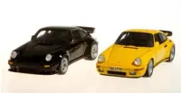  ??  ?? ▲ RUF held the trophy twice, first with the 1983 BTR (black) and four years later with the CTR Yellow Bird, both by Spark.