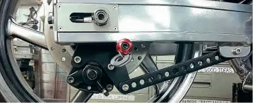  ??  ?? 6. Handsome swinging arm, and a neat location for the rear brake