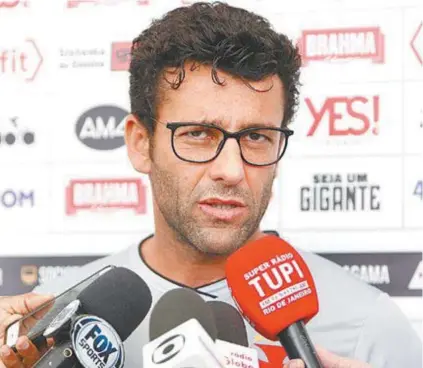  ?? Rafael RibeiRo / Vasco.com.bR ?? Alberto Valentim disse que vai usar a atuação contra o Flamengo como modelo para a equipe