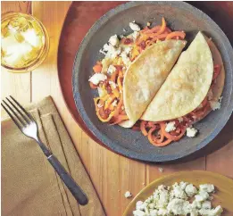  ??  ?? Tacos with Winter Squash and Chipotles