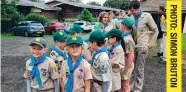  ?? ?? Members of the 1st Howick Cub and Scout group get ready to march at the Remembranc­e Sunday parade.