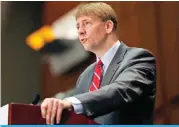  ??  ?? RICHMOND: In this March 26, 2015, file photo, Consumer Financial Protection Bureau Director Richard Cordray speaks during a panel discussion in Richmond, Va. — AP