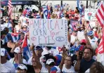  ??  ?? A Cuban-American protest in Miami