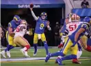  ?? REX/Shuttersto­ck ?? Stafford in action during the NFC Championsh­ip game against the Niners. Photograph: Allen J Schaben/Los Angeles Times/