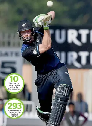  ?? PTI ?? New Zealand’s Martin Guptill looked in full flow and completed his 31st ODI fifty from 56 balls. —