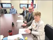  ?? Photo by Brian D. Stockman ?? Elk County Chief Clerk Pat Straub, Commission­er Joe Daghir, and Director of Elections Kimberly Frey.