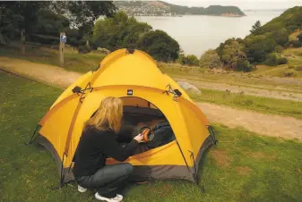  ?? John Flinn / Special to The Chronicle ?? This wheelchair­accessible campsite has views toward Tiburon and the East Bay.