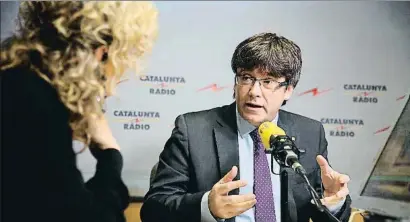  ?? JORDI BEDMAR/GENERALITA­T DE CATALUNYA / ACN ?? El president de la Generalita­t va defensar el dret del Govern a “explicar-se pel món”