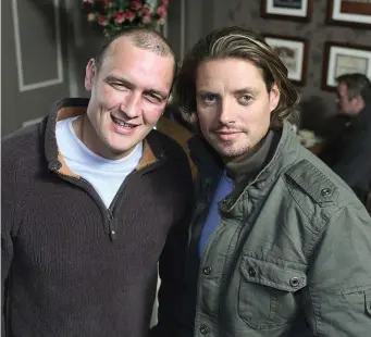  ??  ?? The late Alan O’Neill (left) on the ‘Fair City’ set with fellow star Keith Duffy